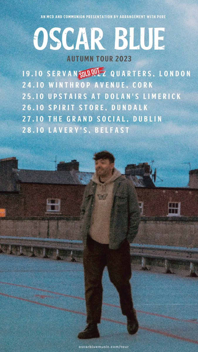 Only 1 month to go until my first ever tour of Ireland! Would mean the world to see you there. Grab your tickets here: oscarbluemusic.com/tour ❤️