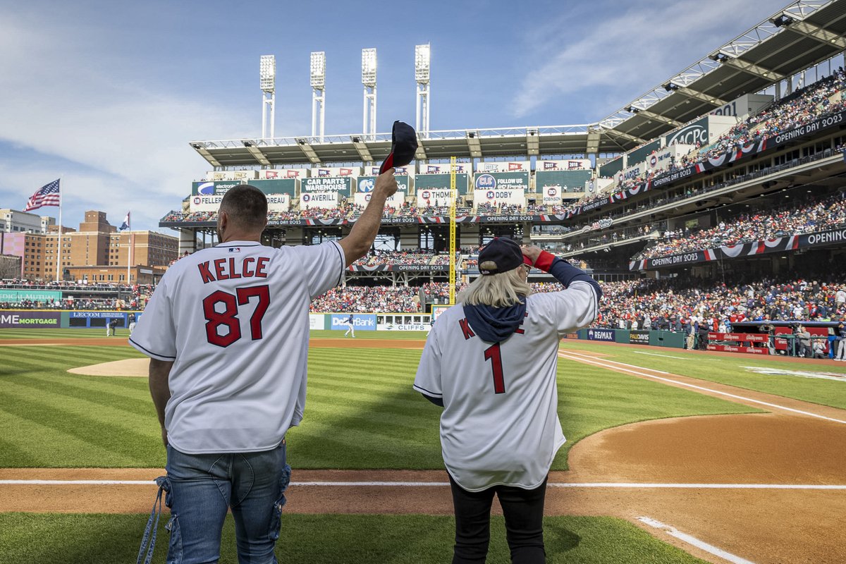 CleGuardians's tweet photo. Can't believe we had Taylor Swift's boyfriend throw out the first pitch at our Home Opener. https://t.co/QxwPHyPVDF