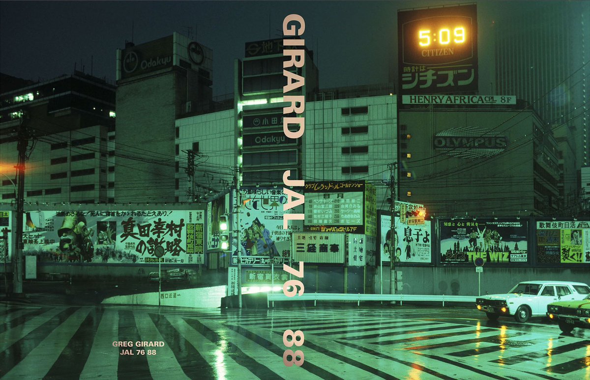 gregforaday's tweet photo. 7. Arriving Haneda Airport from Honolulu
8. Front and back cover of JAL 76-88
9. Copy of JAL 76-88 with 8x10 print (West Shinjuku Towers, 1988)
#tokyo #japan #kodachrome #ektachrome #slidefilm #1970s #photobook #colourshift #alongthetracks #inthestreet #nightwalking #greggirard https://t.co/q5PckvXvnt