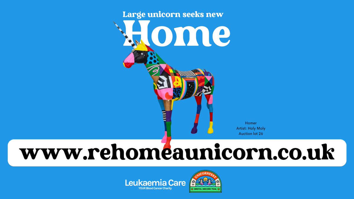Tonight we launch the campaign to rehome the unicorns. They don't eat much. Nice and quiet. Visually stunning. Bids start at just £1,000. Could you rehome a unicorn? rehomeaunicorn.co.uk (Thanks to @BristolAuctions for their support!)