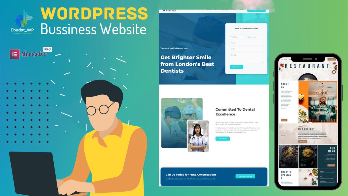 EbadatWp1's tweet photo. Ready to elevate your online presence? I create stunning #WordPress websites that stand out and convert visitors into customers. Let's craft your digital masterpiece! 💼🌟 #WebDesign #WebDevelopment #elementor #LandingPage #404errorfix #bugfix #wphelp https://t.co/Hs6jMLnkKC