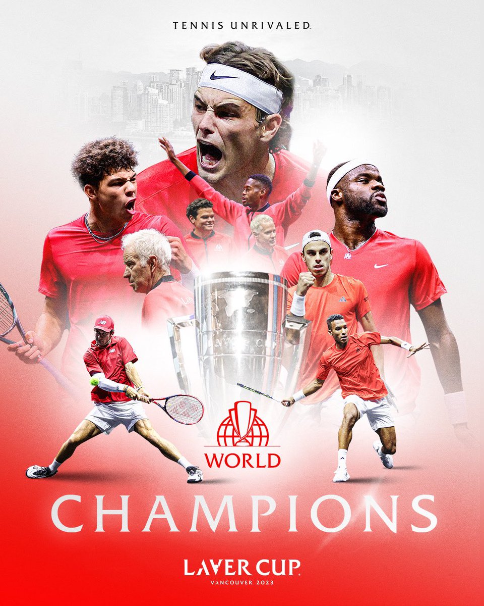 LaverCup's tweet photo. Two in a row for Team World, Laver Cup 2023 Champions. 🏆 https://t.co/eKF9U6HxD0