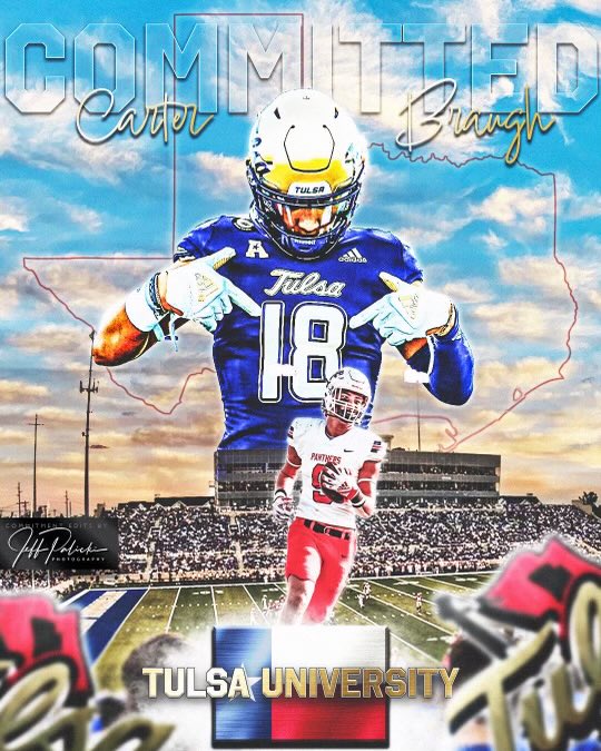football_hyde's tweet photo. Congratulations ⁦@CarterBraugh⁩ on your commitment to ⁦@TulsaFootball⁩ .  👀👀👀 https://t.co/h1G0z5FeCv