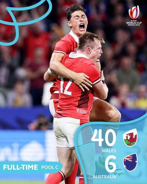 Alcdavis's tweet image. Every part of my Welsh heritage is pretty chuffed today.
A dominate win for Wales and ticket home for Australia. Meaning the Fiji make the ¼ s that in itself is worth celebrating .

#WALvAUS #RWC2023