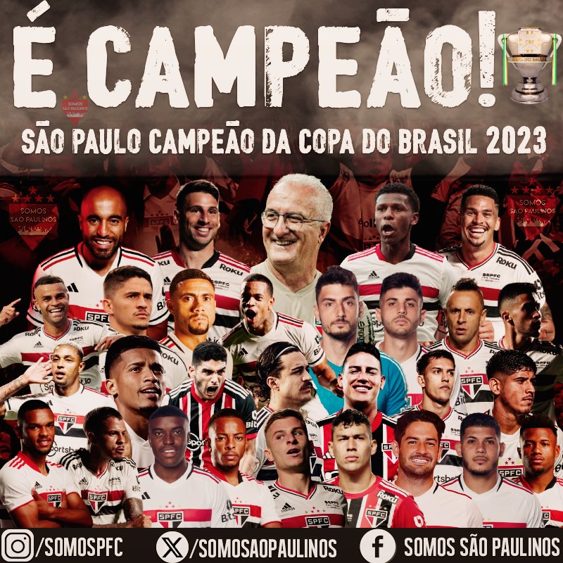 somosaopaulinos's tweet photo. É CAMPEÃO!!!!!!! É CAMPEÃO!!!!!!!

SÃO PAULO FUTEBOL CLUBE CAMPEÃO DA COPA DO BRASIL 2023! https://t.co/gaFU5lYgeB