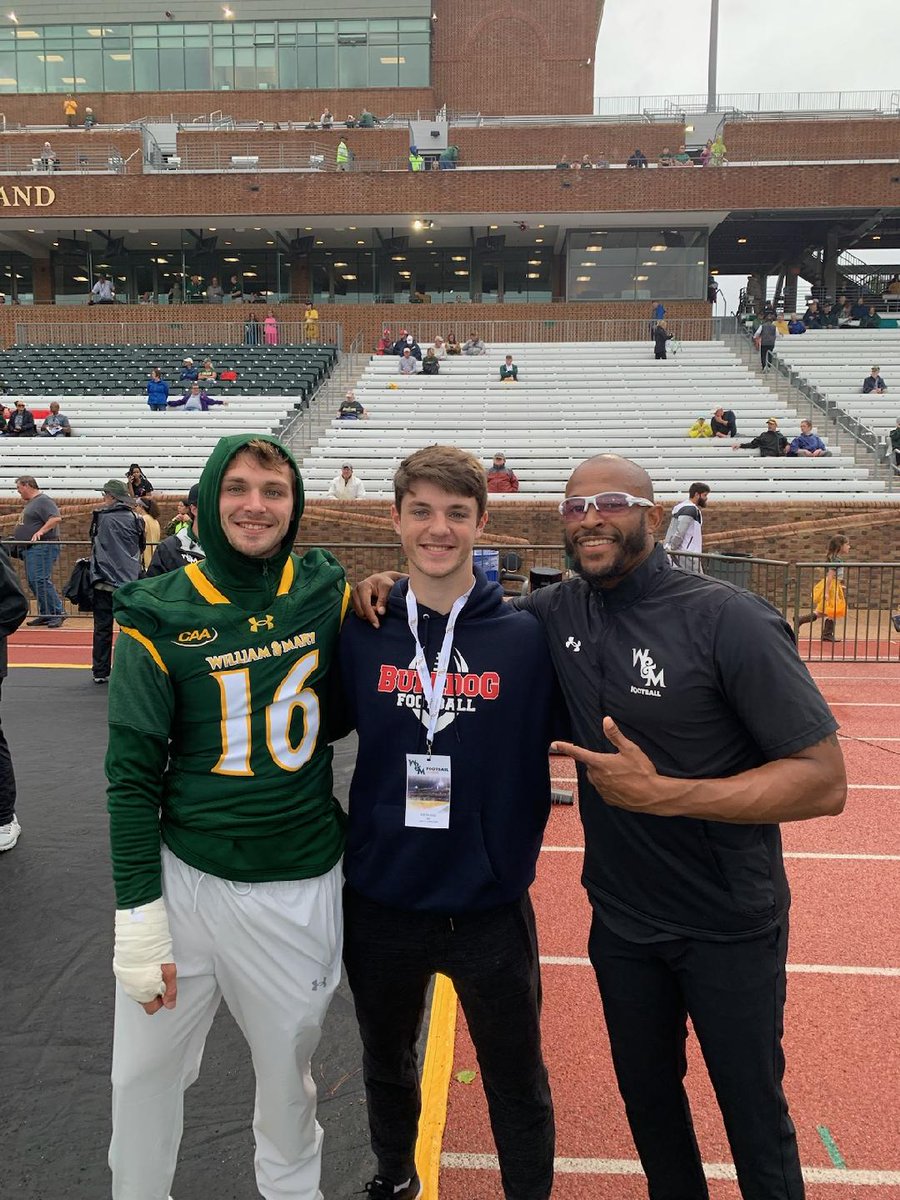 AustinARose's tweet photo. Thank you to the coaches and staff for a great game day visit to The College of William and Mary!  #GoTribe @CoachMikeLondon @CoachChristianT @CoachMLondonjr @WMTribeFootball https://t.co/eMXi4c924P