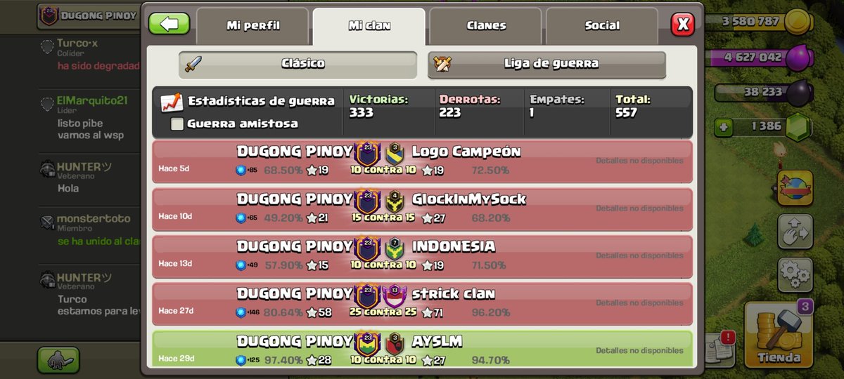 AccountLatan's tweet image. SE VENDE HERMOSO CLAN NIVEL 23, CAPITAL NIVEL 8 MAS DE 300 GUERRAS GANADAS