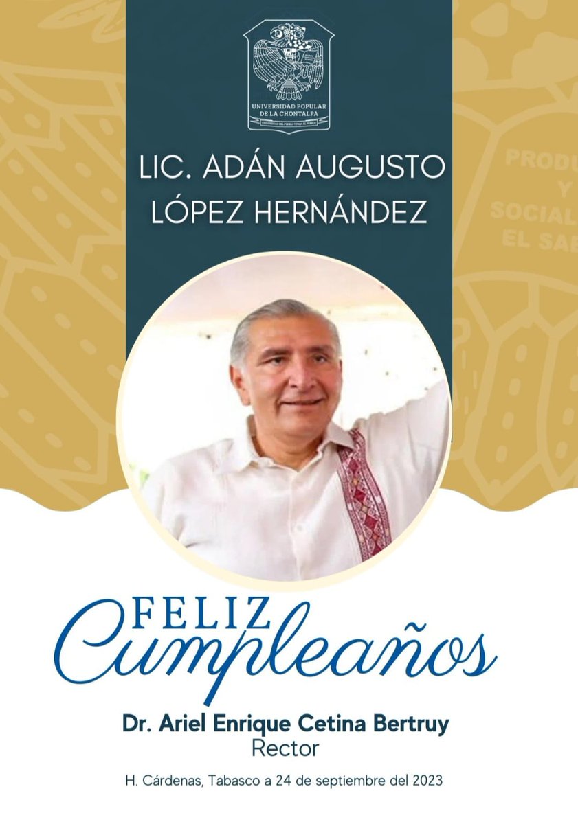 Fraternalmente nuestras sinceras felicitaciones al Lic.  <a href="/adan_augusto/">Adán Augusto López H</a> en su cumpleaños
