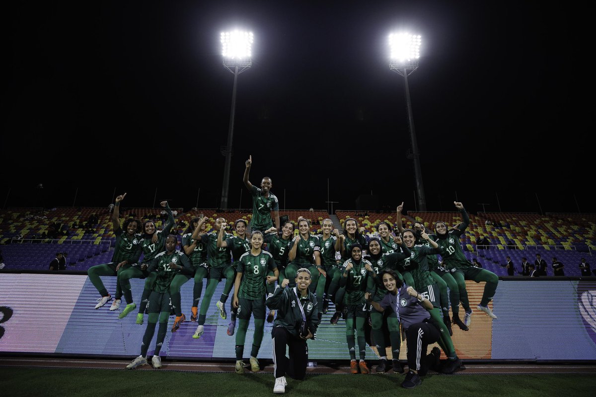Saudi2026Bid's tweet photo. On the path to defend their title 🤩

Our Saudi Women's National Team progress to the semi-final of the Women's International Friendly Tournament 🇸🇦🏆

#Saudi2026 | #TogetherForAsia https://t.co/dSQq80AsyO