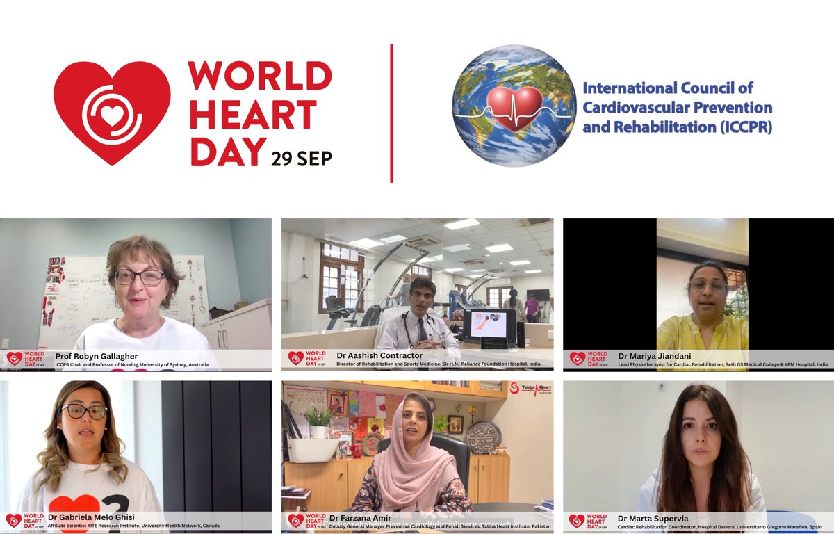 World Heart Day 2023 focuses on the essential step of becoming aware and knowledgeable about cardiovascular health. Members of @ICCPR_GlobalCR recorded videos to celebrate #WorldHeartDay and raise awareness of #cardiacrehab. Watch all videos: youtube.com/@iccpr7429/vid… #UseHeart…