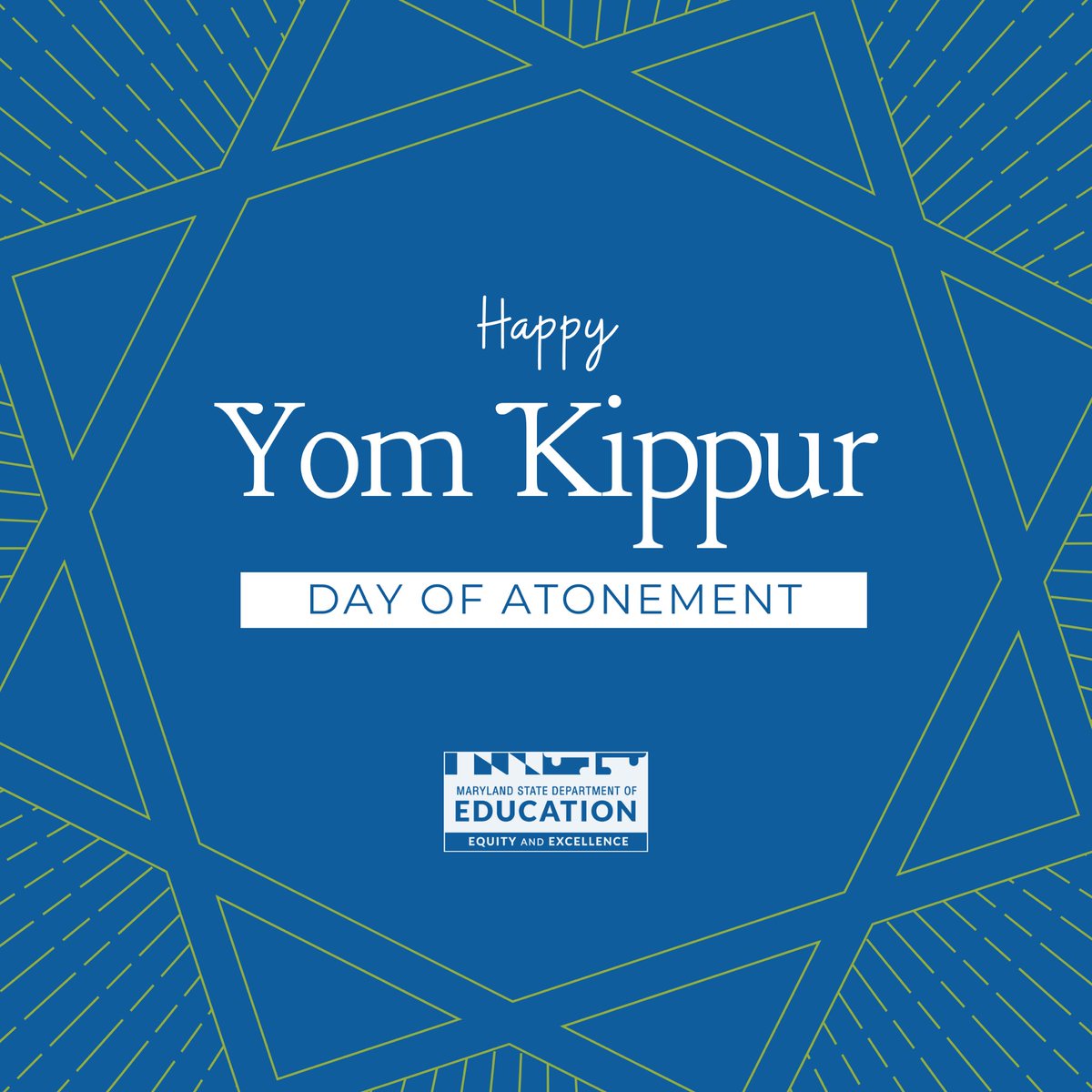 MdPublicSchools's tweet photo. #YomKippur, known as the Day of Atonement, is a time of deep reflection and spiritual renewal in the Jewish tradition. It is a time for fasting, prayer, and fostering inner peace.

MSDE wishes everyone observing Yom Kippur a meaningful day of personal growth and forgiveness.

Learn more: https://t.co/9EuScvVq0D
