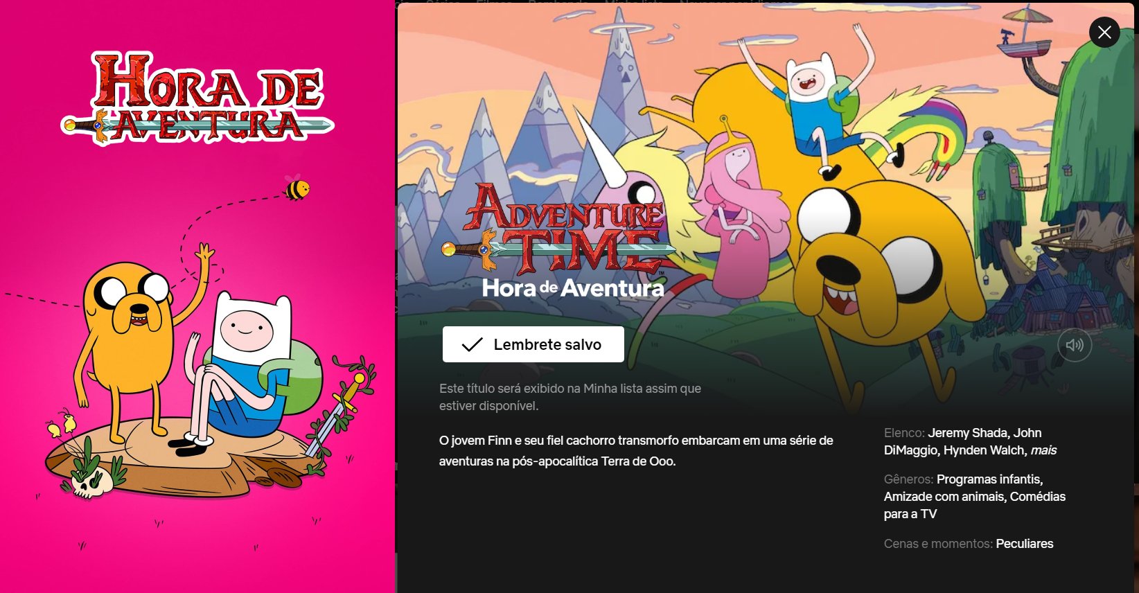 Hora de aventura Netflix programa 