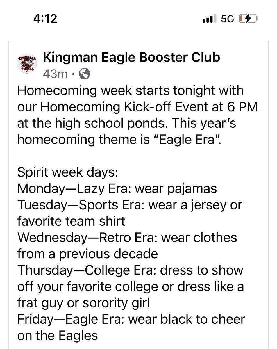 Hey <a href="/taylorswift13/">Taylor Swift</a> 
Since you’re in the area, how about making an appearance in Kingman KS this week for homecoming?  The whole week has an Eras theme in honor of you! We are just 3 hours from Arrowhead Stadium.  We are a little 3A school full of Swifties!