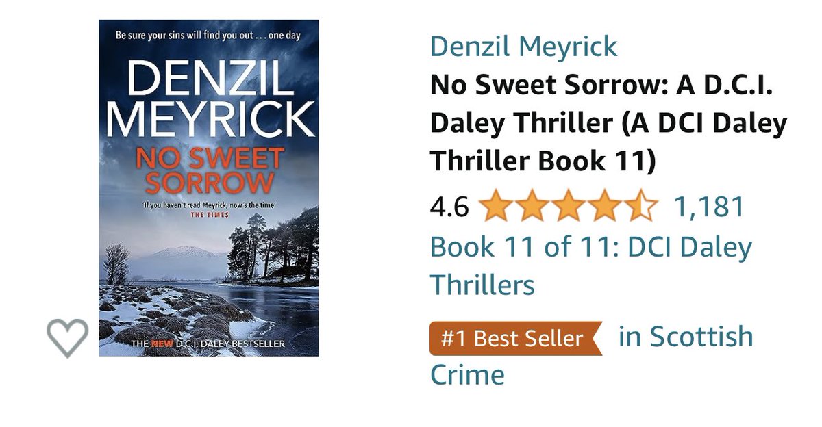 Lochlomonden's tweet photo. Not bad! #DCIDaley #bestsellers #NoSweetSweetSorrow joins its predecessors as a number 1 bestseller in Scottish Crime on Kindle #SundayThoughts ๐ฅ https://t.co/gu9mqbZfj9