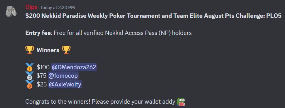 Thank you to the 62 people that showed up to play 🙌

Congrats <a href="/DavidMen262/">DMendoza262</a> <a href="/JoethePlum/">JoeNFT</a> <a href="/AxieWolfy/">AxieWolfy</a>