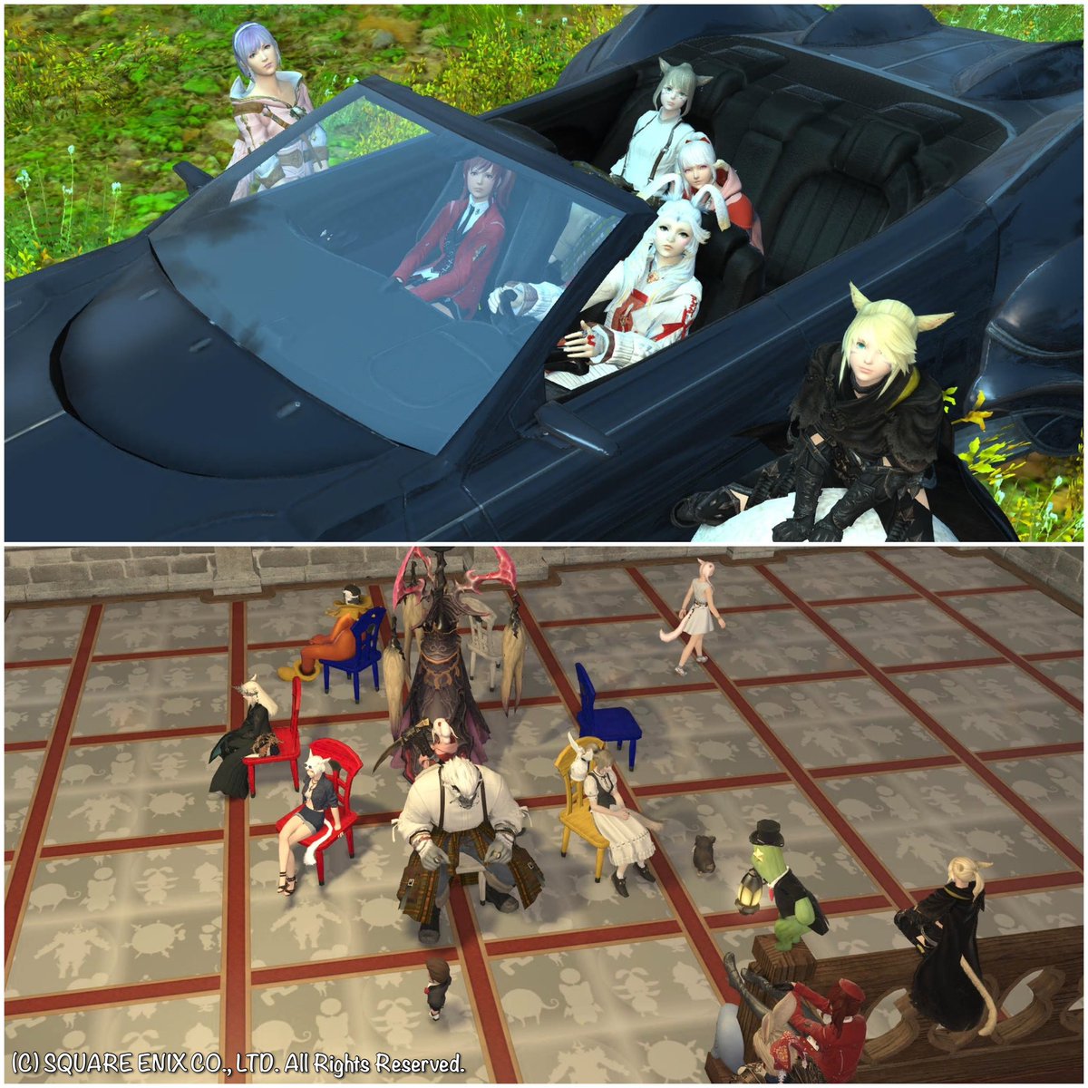 ANightsCisco's tweet photo. 週末は普段からナイツと仲良くさせて頂いてるFCリトルワールドさんと久しぶりに一緒に遊べて、めちゃ楽しかった♪(´ε｀ )
そしてエカさんハピバ！🥳🎉.:♪*:･'🎉 #FF14 #FCANights https://t.co/a6MuizbCVc