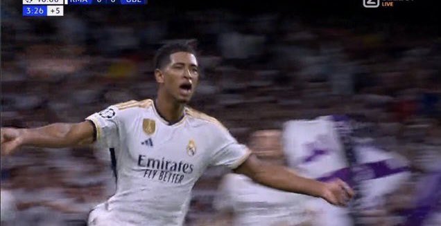 4-3 REAL MADRID!!!! 

ITS BELLINGHAM AGAIN !!!!!! WHAT A COMEBACK !!!!!