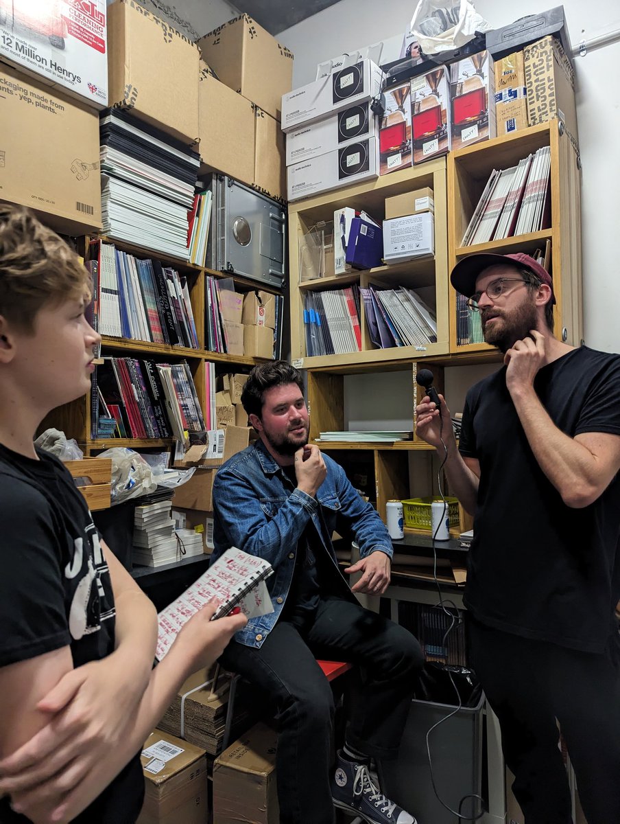 Interviewing @JOHNTIMESBYTWO in a cupboard.