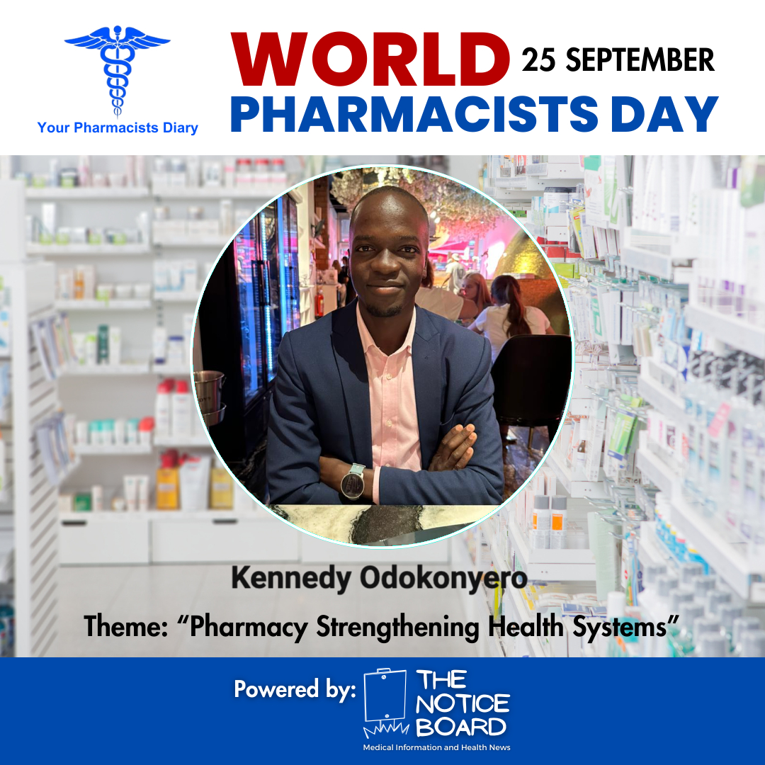 Happy World Pharmacists Day 2023❗️

Feature 2⃣:

Kennedy Odokonyero, an expert in Pharmacovigilance, Quality Management Systems and Good Distribution Practices for Pharmaceutical Products.

c. What can you say to someone who has just begun the Pharmacy Course?
The era of pharmacy