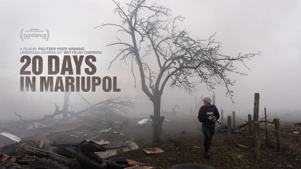 📢LAST CHANCE: 20 DAYS IN MARIUPOL (Mstyslav Chernov 2023) tonight @ 7:30pm

February 2022: As Russian troops advance on the Ukrainian city of Mariupol, a small crew of Associated Press reporters are trapped amongst the besieged civilian population.

See our site for more details