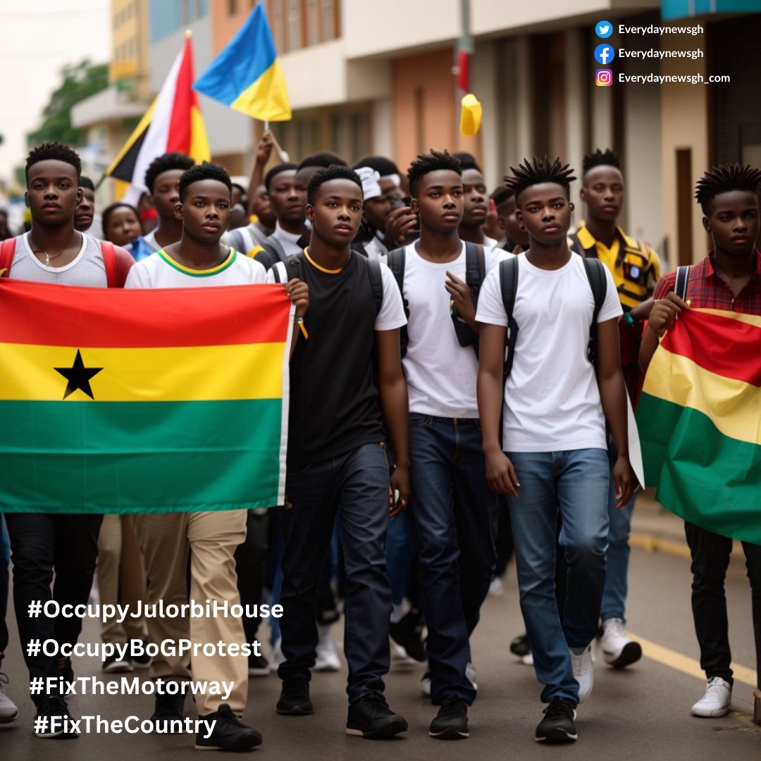 Everydaynewsgh's tweet photo. Arise Ghana Youth For Your Country 💪 #OccupyJulorbiHouse 

#OccupyBoGProtest #FixTheMotorway #FixTheCountry 3rd October #AtletiRealMadrid Ancelotti | Lamborghini | Ama Governor | GETFUND | #BBNaijaAlIStars | #PSGOM | Lonely | Nsoatreman | Sarkodie | #LaLiga https://t.co/tO19suOnvY
