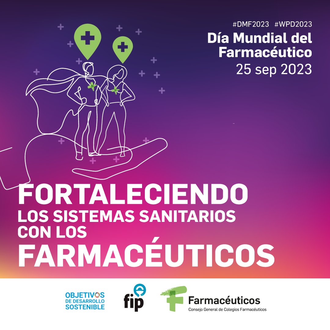Farmaceuticos_'s tweet photo. ¡Feliz Día Mundial a todos los Farmacéuticos!

Happy World Pharmacists Day!

📽️ https://t.co/02iSYQOYKC

🎙️ https://t.co/OPgIg8rjWf

▶️ https://t.co/W5JOAqFQaS

#DMF2023 #DíaMundialFarmacéutico #WorldPharmacistsDay #WPD2023 https://t.co/xiLx7uwLxq