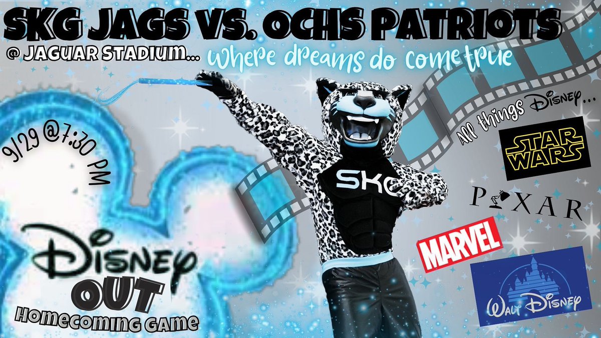 SKG_TheShadow (@skg_theshadow) on Twitter photo HOMECOMING GAME THIS FRIDAY!!! 👑🏈🩵 DISNEY OUT!
🧞♂️✨🎩🎬🤩💭🎼🎭🫧
Dress like your favorite character or wear anything Disney!
#bippityboppityboopOglethorpe
#4theSKG #Homecoming2023
#onceuponatime #whenyouwishuponastar
<a href="/SKG_Jaguars/">Seckinger High School</a> <a href="/SKG_Athletics/">Seckinger Athletics</a> <a href="/SKG_Football/">Seckinger Football</a> <a href="/SKG_Principal/">Jimmy Fisher</a> HOMECOMING GAME THIS FRIDAY!!! 👑🏈🩵 DISNEY OUT!
🧞♂️✨🎩🎬🤩💭🎼🎭🫧
Dress like your favorite character or wear anything Disney!
#bippityboppityboopOglethorpe
#4theSKG #Homecoming2023
#onceuponatime #whenyouwishuponastar
<a href="/SKG_Jaguars/">Seckinger High School</a> <a href="/SKG_Athletics/">Seckinger Athletics</a> <a href="/SKG_Football/">Seckinger Football</a> <a href="/SKG_Principal/">Jimmy Fisher</a>