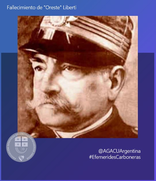 agacuargentina's tweet photo. #efemeridescarboneras
24 de septiembre de 1936. Fallecimiento de "Oreste" Liberti (hijo de Tomás), fundador de @BomberosBoca y comandante honorario de ella tras servir 44 años
#agacu #efemeridesdehoy #liberti #bomberosdelaboca https://t.co/XF05i9O5jg