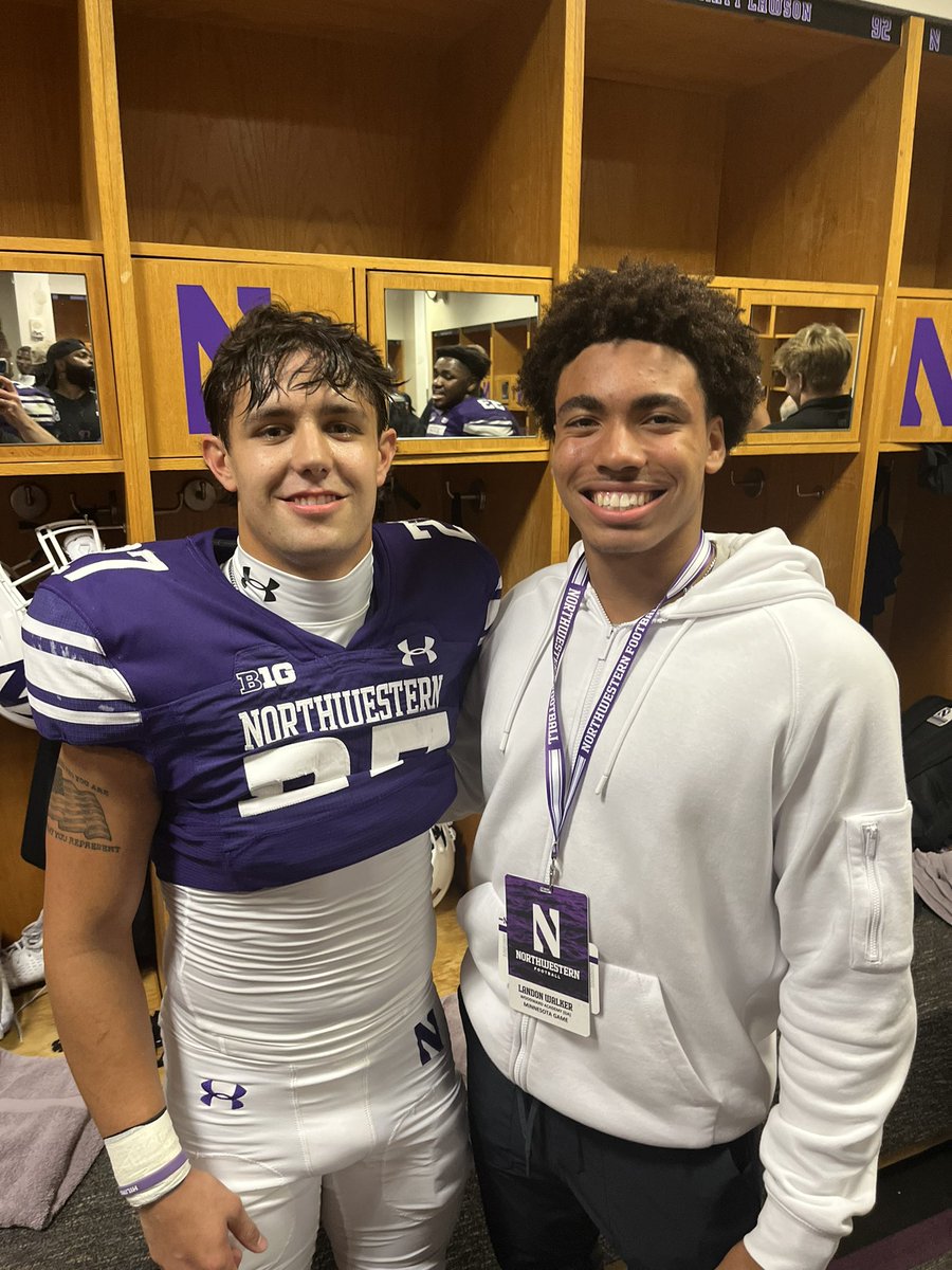 Had an amazing time visiting <a href="/NUFBFamily/">Northwestern Football</a> and watching them in their huge overtime win last night! It was also great seeing my old teammate <a href="/jackoyola/">Jack Oyola</a> !
<a href="/DavidBraunFB/">David Braun</a> @NUCoachJake <a href="/RhettSmeins/">Rhett Smeins</a> <a href="/TheToddMcShane/">Todd McShane</a> <a href="/WAAcademyFB/">Woodward Academy Football_Georgia</a> <a href="/Davis33Coach/">CoachRyanDavis33</a> <a href="/RecruitGeorgia/">Recruit Georgia</a> <a href="/CoachM_Allen/">❌MARIO ALLEN⭕️</a> <a href="/QuincyAvery/">Quincy Avery</a>