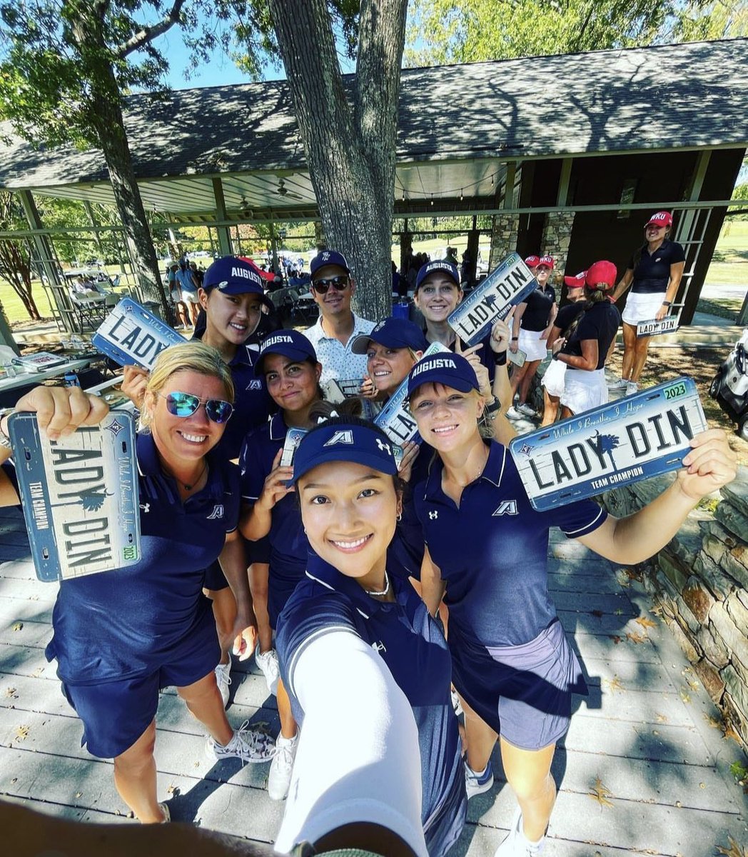 We’re not sure if we like the victory stance photo outdoors or indoors… you decide. #GoJags #AugustaBirdieClub #CarosCrew