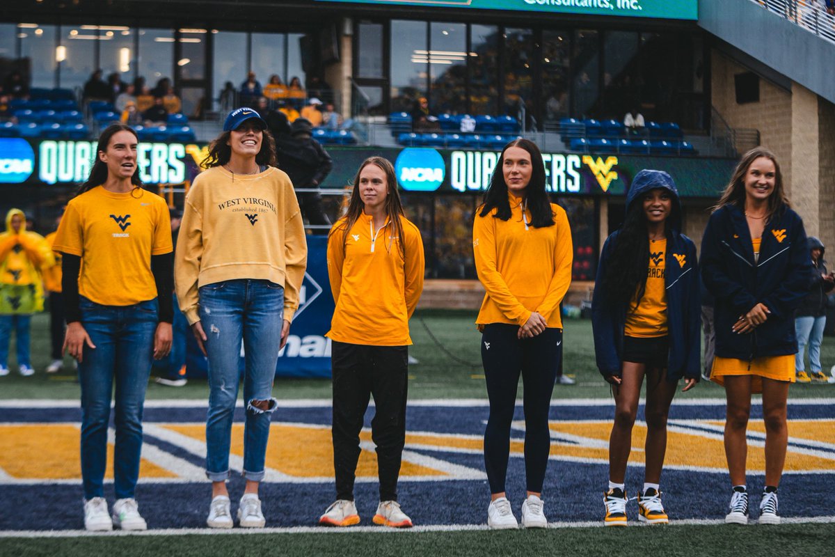 Stamped in history. 

Our 2023 NCAA individual qualifiers were honored at yesterday’s football game! 💛💙

#HailWV