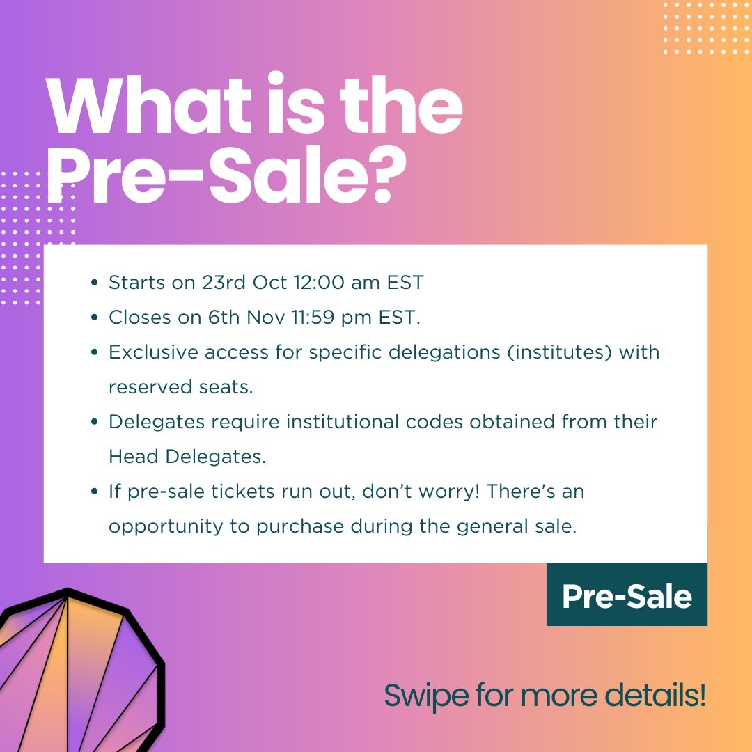 cusec's tweet image. Get ready for an exclusive pre-sale experience! The pre-sale ticket portal unlocks on October 23rd at 12 am EST. 🕛
----
Préparez-vous pour une expérience de prévente exclusive ! Le portail de prévente des billets s&apos;ouvre le 23 octobre à 00 h 00 EST. 🕛
#cusec #cucil #conference