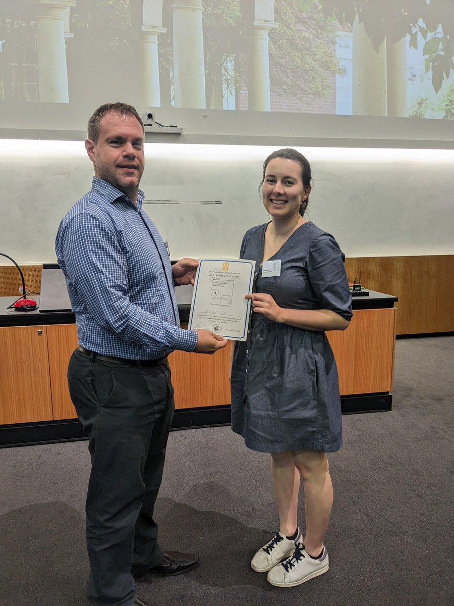 Congratulations to this year's Society Student Award winners 
Tiah Bampton for the Adolph Bolliger Award &amp; Annabel Ellis for the John Seebeck Travel Award