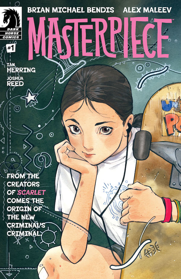 DarkHorseComics's tweet photo. A new #jinxworld action/adventure series called Masterpiece by @BRIANMBENDIS & @alexmaleev starts this December! Details: https://t.co/voXllKNnYg
Colors by Ian Herring, letters by Josh Reed, and stunning variant covers by @TulaLotay and @peachmomoko60 https://t.co/qWul8wAjFz
