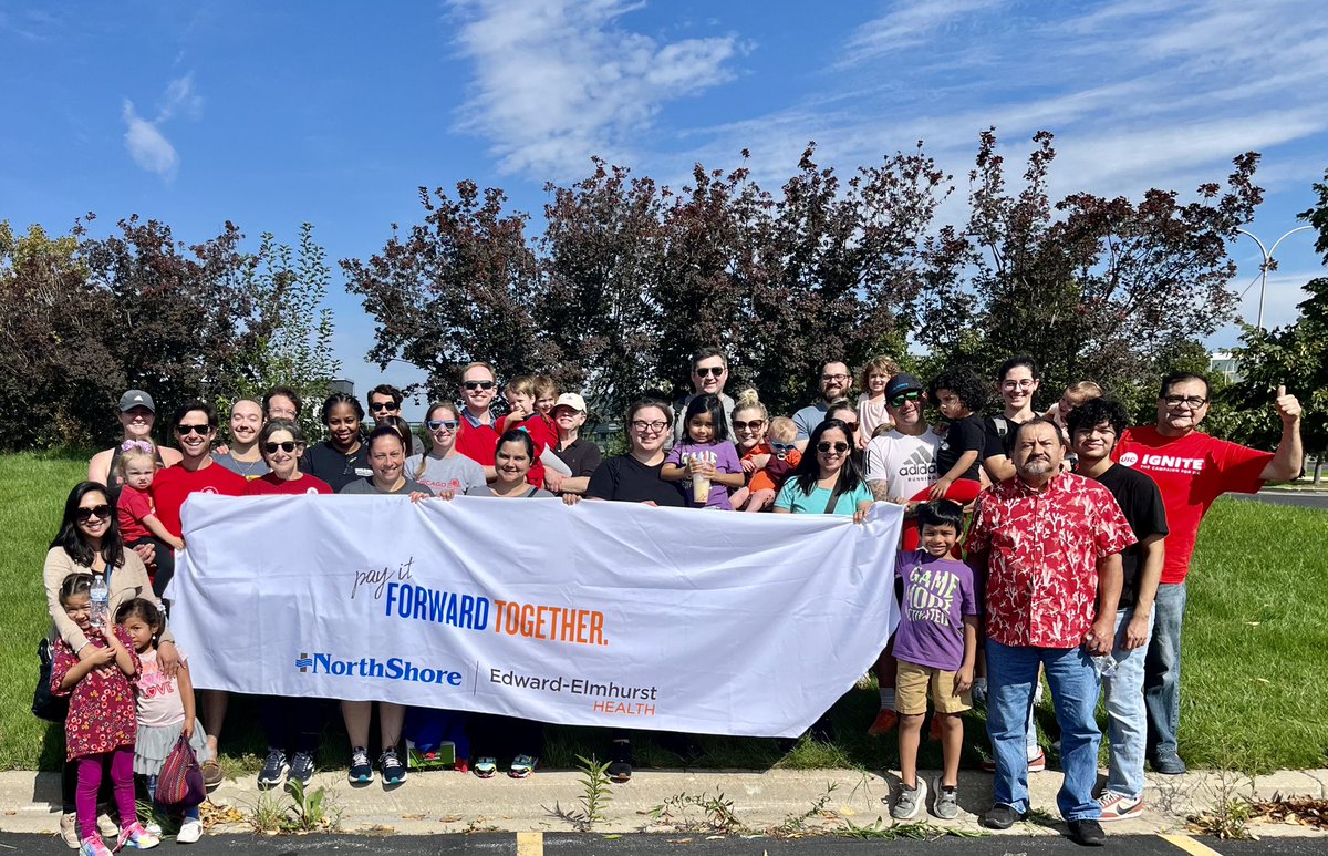 Great showing by a combined @NorthShoreWeb and @healthydriven team at the 8th Annual @BAFOUND #brainaneurysm awareness walk today. So proud to see so many patients and staff show up to support a great cause. @DanHeifermanMD