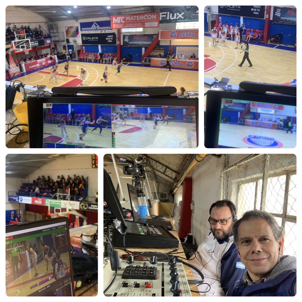 Finde intenso con trasmisión de 10 partidos de basquet por streaming. Así estamos quedando después de más de 30 horas de laburo. Felices de hacer lo que nos gusta. 💪