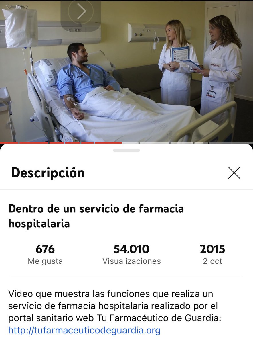 Hoy #DíaMundialdelFarmaceutico queremos recordar, con este corto vídeo grabado hace 8 años y que ha superado ya las 54.000 visitas, la labor que desde los Servicios de Farmacia Hospitalaria desarrolla su personal en pro de los pacientes y su salud. youtu.be/Ln4iDlN4fpc @sefh_