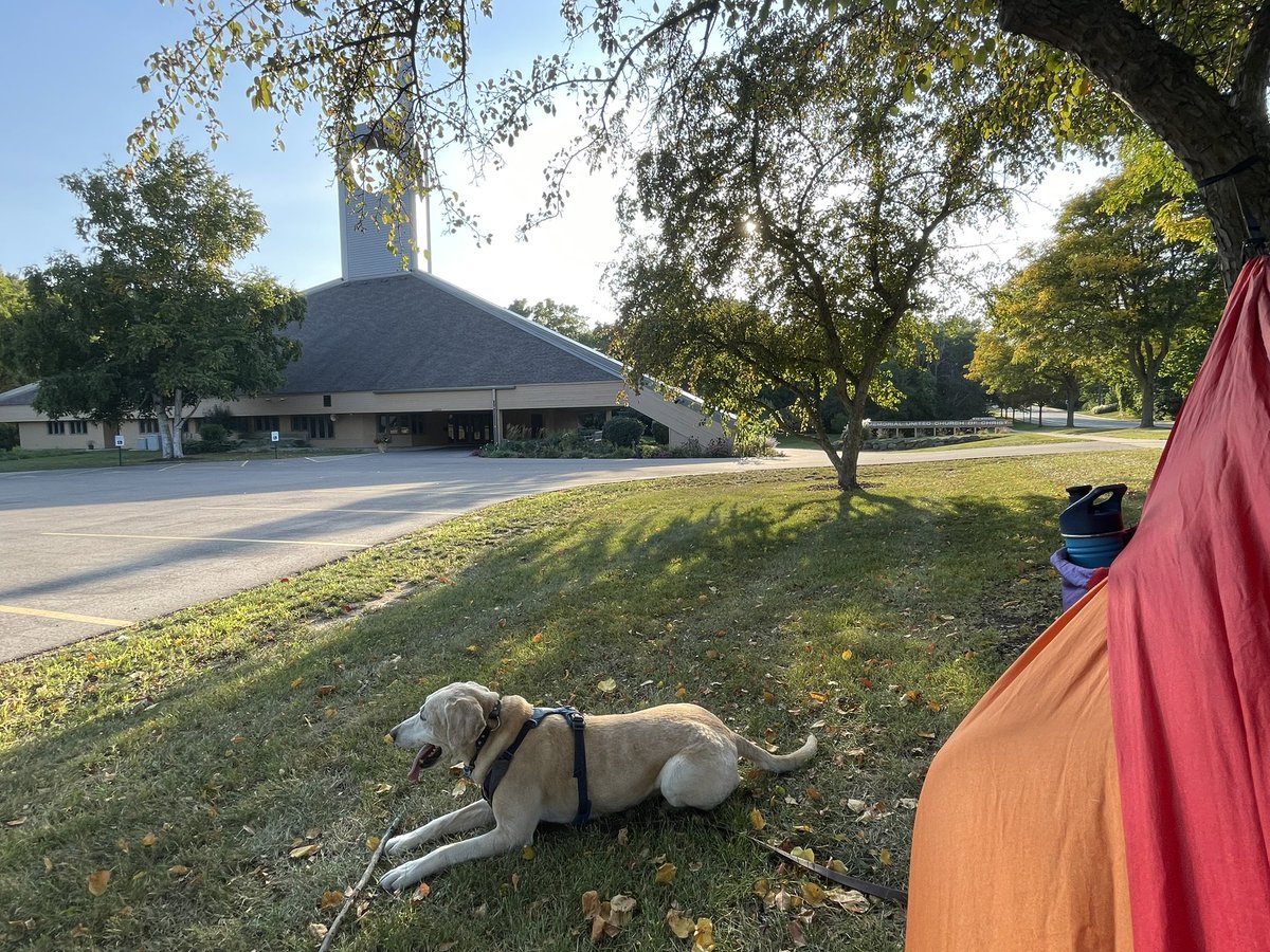 A moment to pause and be grateful for the sanctuary <a href="/MemUCC/">Memorial UCC</a> shares with our neighbors

I in my hammock 
And Gage with his stick 

#grateful
#loveofcreation
#loveofneighbor
#meditation
#Godisgood