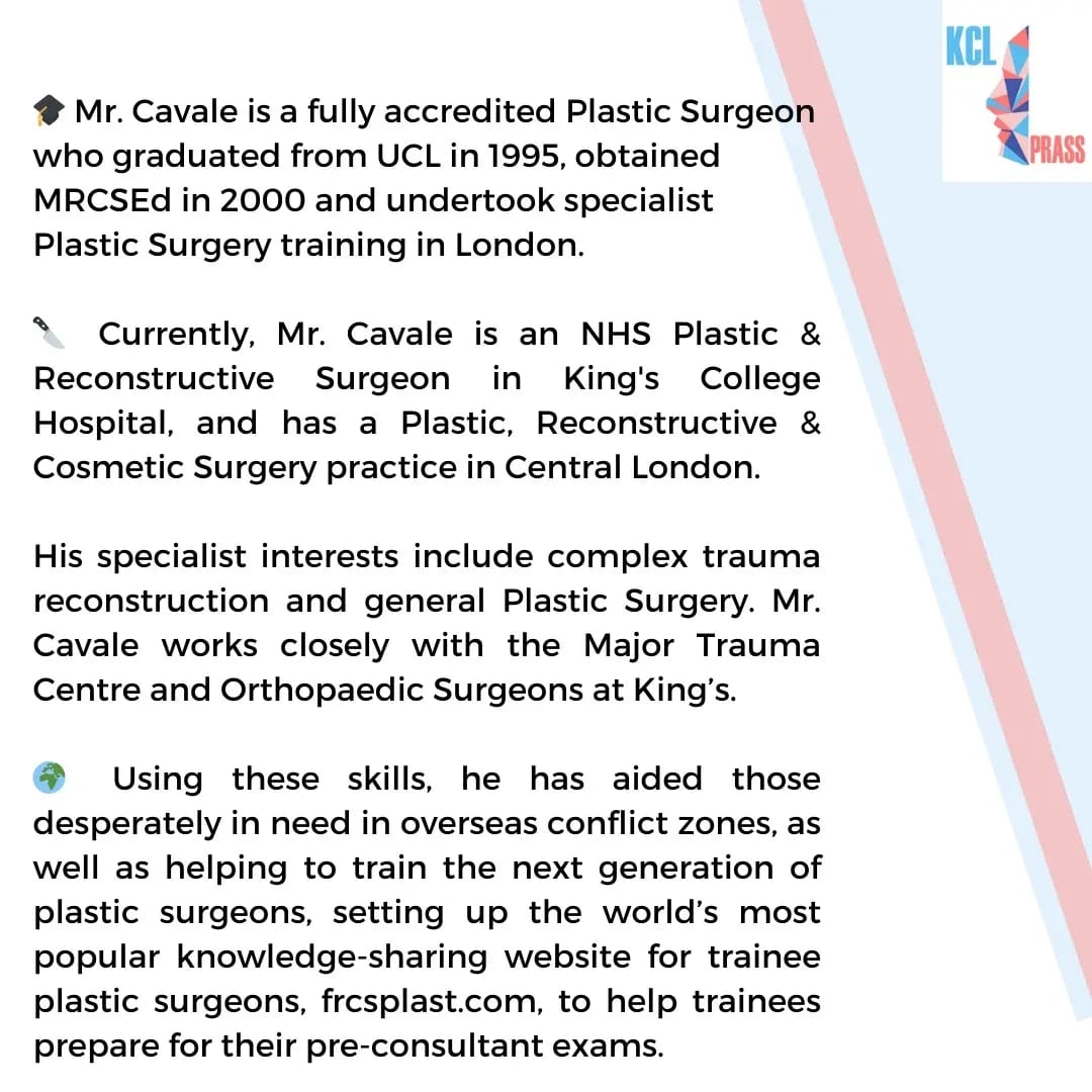 KCL Plastic Surgery Society tweet media