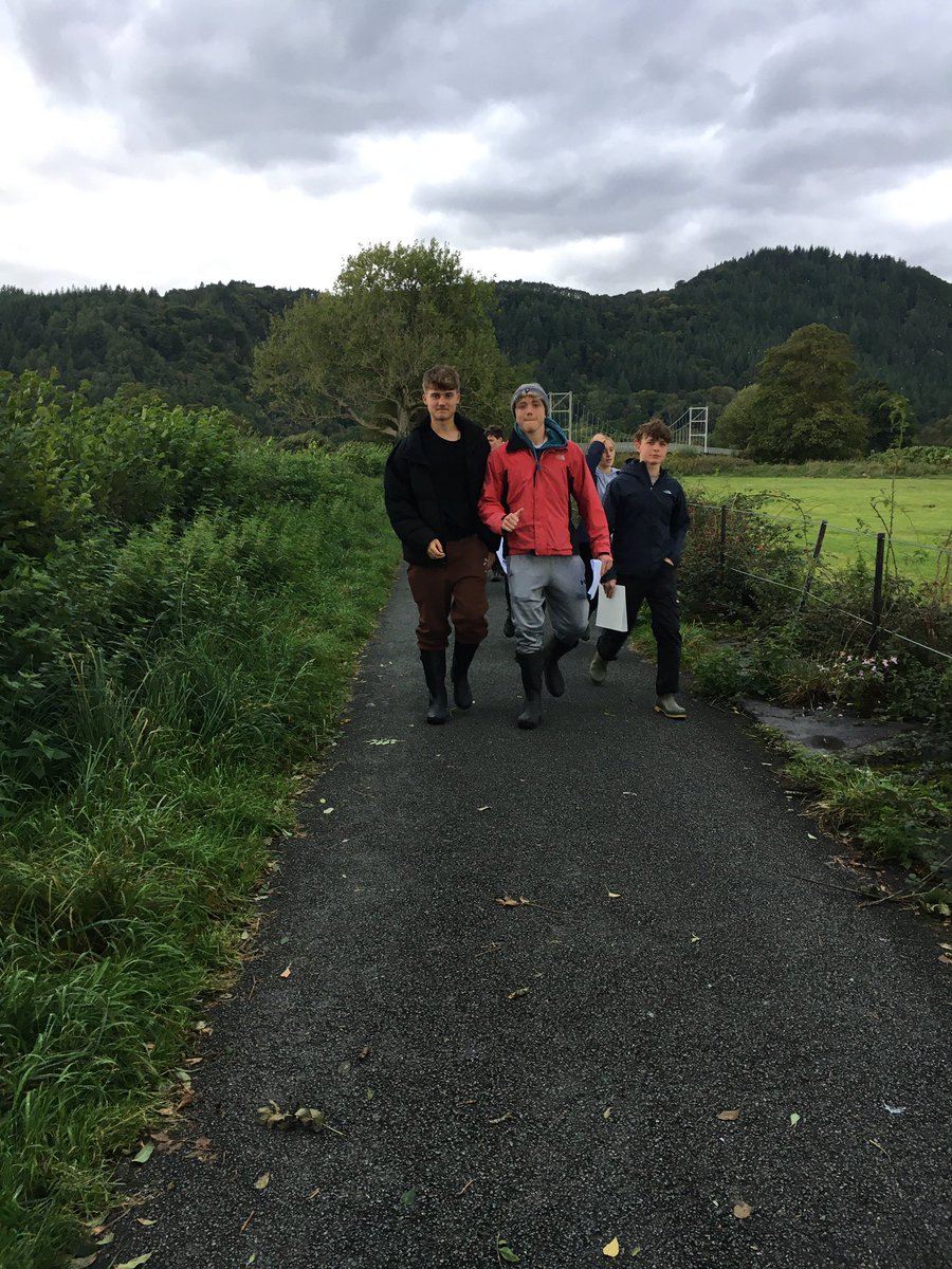 Our first day of fieldwork, understanding the flood risk and management in Llanrwst.