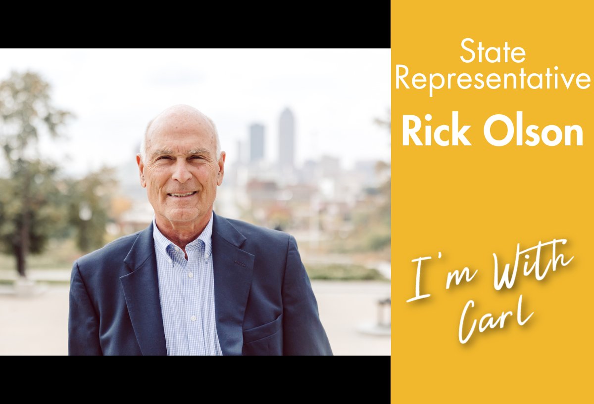 "Carl Voss has worked tirelessly to improve Des Moines.  He shows up for work and is responsive when contacted. He has my vote in November." - State Representative Rick Olson