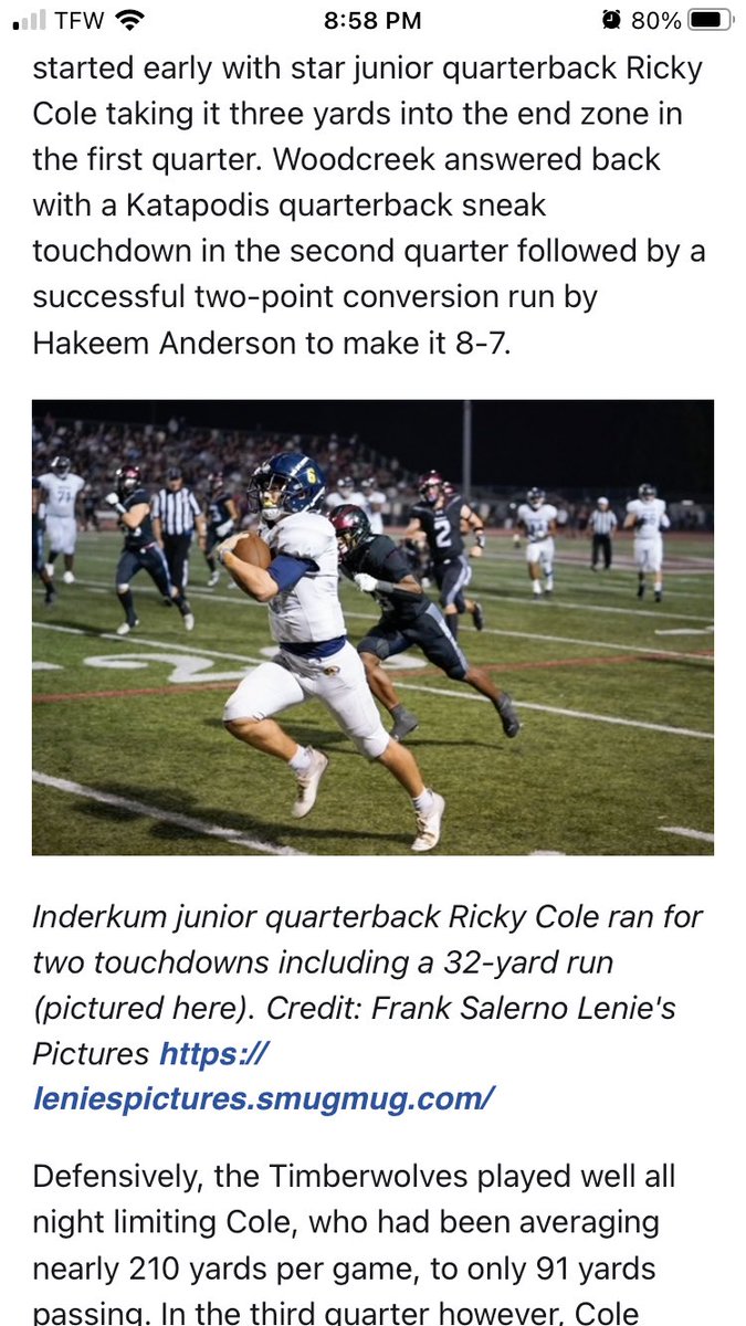 A2J15's tweet photo. New story up on my Patreon! Fantastic CVC battle ended with @IHSTigerSports taking down @WoodcreekFB on Friday night. https://t.co/MsdYF4t6TT

@Ricky_Cole_6 @Lono_Chouteau @josiah_sharma @ajkatapodis @brody_krupp @dylanperrault_ @JoeyNielsen_10 @kyle29995129 @lulbryant23 https://t.co/xeGnk6cimu