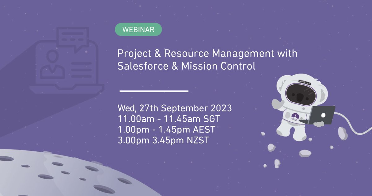 Our monthly Mission Control overview webinar is happening this Wednesday at 1pm AEST. The 30min session takes you on a flyover of our project management software and then lasers in on a few key features. To book head here > tinyurl.com/37erxw26 #projectmanagement #salesforce