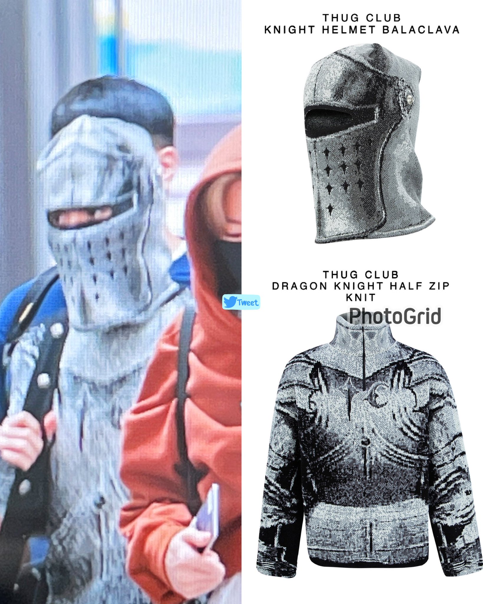【新品•レア】THUG CLUB サグクラブ　バラクラバ　騎士　レッド THUG CLUB Warrior Balaclava（THUG CLUB KNIGHT HELMET スれ
