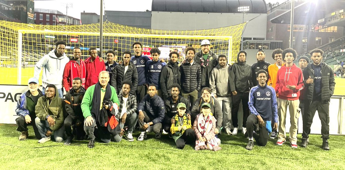 MusseOlol's tweet photo. Enjoying @TimbersFC win against Colorado with #somaliamerican youth. Thank you @SACOO1 Board Members for making this possible. https://t.co/7PP4WMfJxt