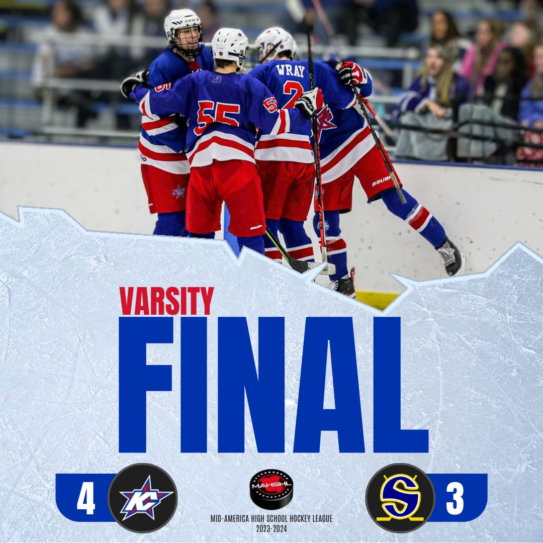 KCStarsHSHockey's tweet image. The KC Stars Varsity completed the comeback victory today scoring the winning goal with 2.6 seconds to go.  They will take on the Northwest Arkansas Icehogs next weekend for a pair of games.

#KCStarsHockey #GoStars🏒 #KCStarsVarsity #StarsWin🏒🚨