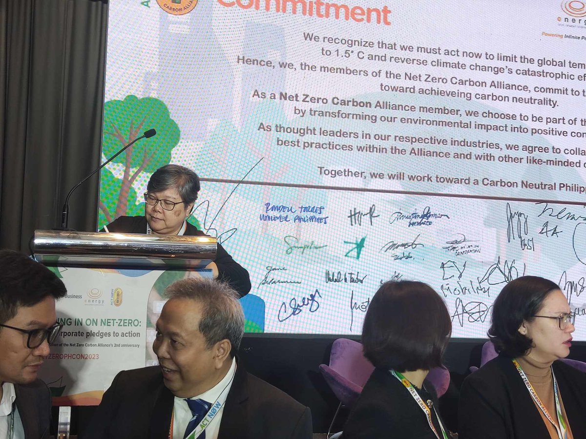 #AAB #GreenConvergence Sister Marvie Misolas, MM signed the Pledge of Commitment as a Net-Zero Carbon Enabler at today's 2nd Anniversary Celebration of NZCA (Net-Zero Carbon Alliance). Happening now at Marco Polo Ortigas.
