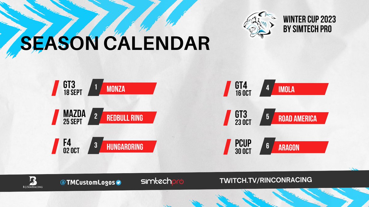 CarbonoEsports's tweet image. Carreron esta noche a las 22:00 Segunda cita de la Winter Cup 2023:

🏁Redbullring 
🚙Mazda mx5 @GerardSardeny  
🚙Mazda mx5 @NRG_Leviathan            

Mucha suerte chichos🍀

Lo podéis ver en 📺twitch.tv/rinconracingtv

#SomosCarbono

@SmithSimRacing  @JoinDigitalBCN @hoplita