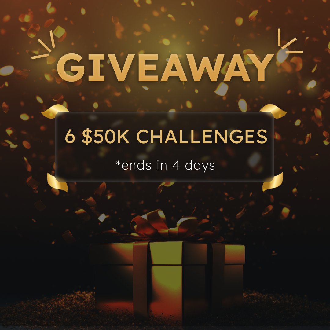 Seacrest Funded (@seacrestfunded_) on Twitter photo 🎁Giveaway Alert🎁
6 $50K Challenges
Instruction:
1. Follow <a href="/MyFundedFX/">MyFundedFX</a>
2. Like and retweet this post
3. Join Discord: discord.gg/myfundedfx
4. Comment below one trading mistake you have made
*ends in 4 days. 🎁Giveaway Alert🎁
6 $50K Challenges
Instruction:
1. Follow <a href="/MyFundedFX/">MyFundedFX</a>
2. Like and retweet this post
3. Join Discord: discord.gg/myfundedfx
4. Comment below one trading mistake you have made
*ends in 4 days.