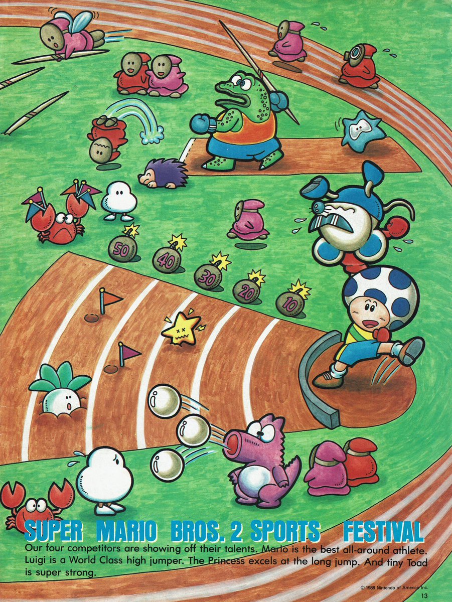 Super Mario Bros 2. Sports Festival from Nintendo Power Vol. 1.